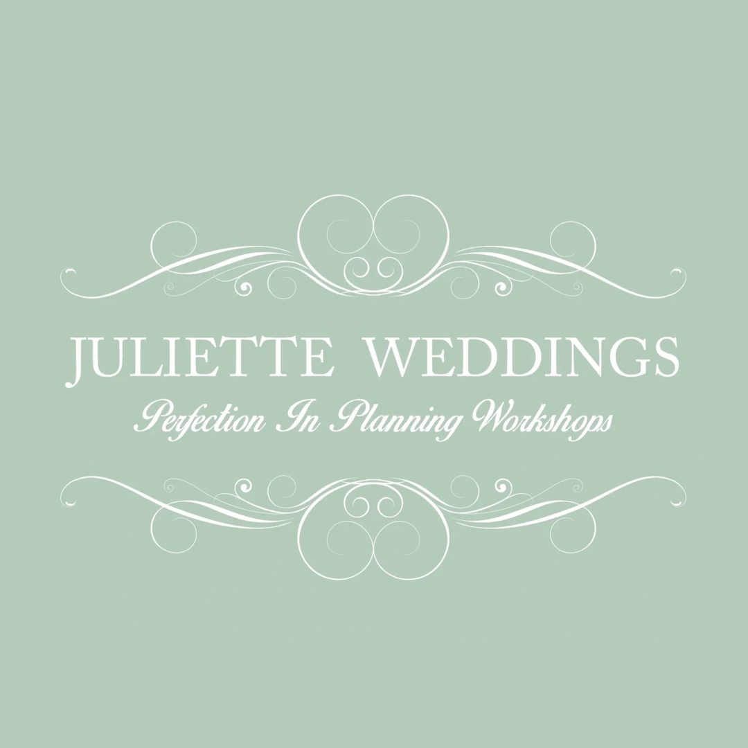 Juliette weddings logo on a green background